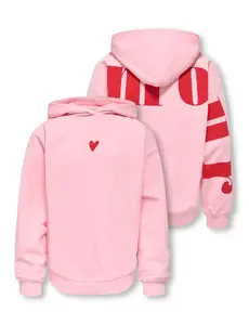 ONLY GIRLS Only - L'amour Heart Hoodie Sweater - Pink/Red