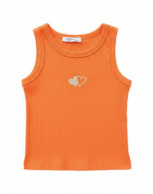  Tara Heart Tank Top - Orange