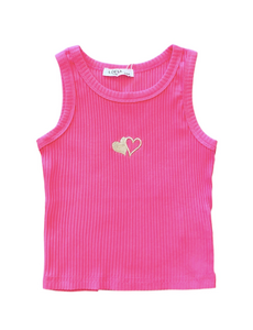  Tara Heart Tank Top - Happy Pink