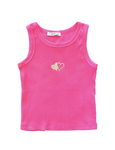  Tara Heart Tank Top - Happy Pink