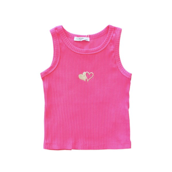 Tara Heart Tank Top - Happy Pink