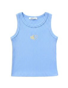  Tara Heart Tank Top - Light Blue