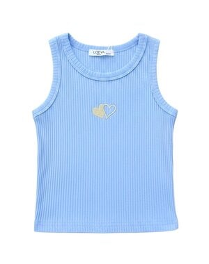  Tara Heart Tank Top - Light Blue