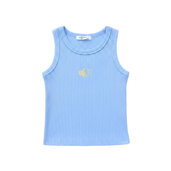 Tara Heart Tank Top - Light Blue