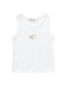  Tara Heart Tank Top - White