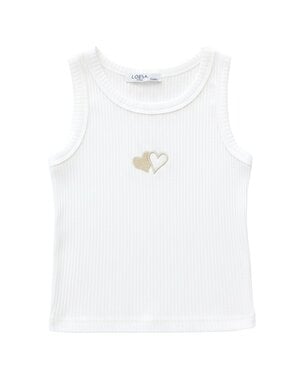  Tara Heart Tank Top - White