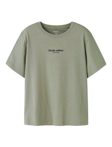 NAME IT Name It - Brody Regular Shirt - Shadow Sage Green/Grey