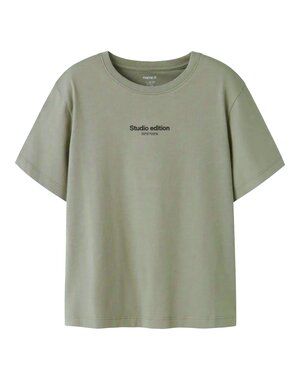 NAME IT Name It - Brody Regular Shirt - Shadow Sage Green/Grey