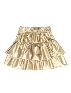  Metallic Ruffle Skirt - Gold