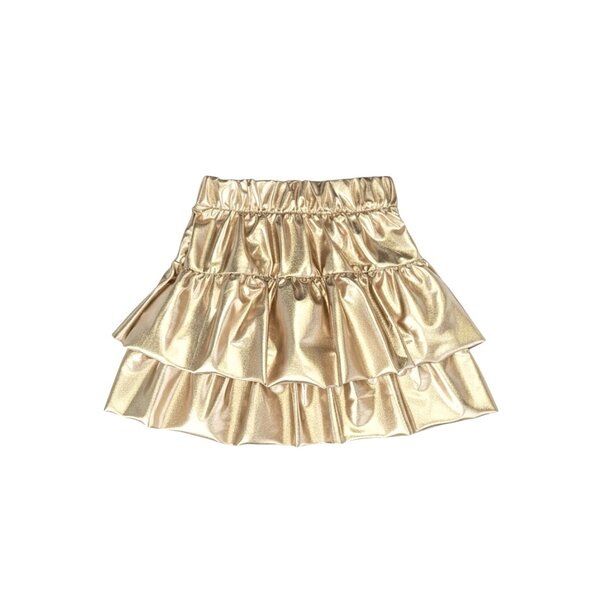 Metallic Ruffle Skirt - Gold