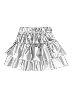  Metallic Ruffle Skirt - Silver