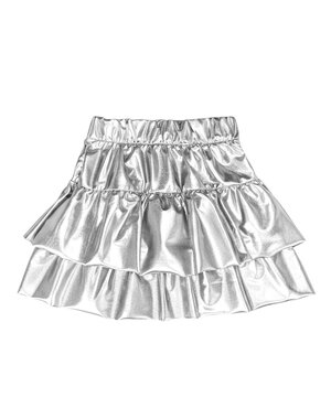  Metallic Ruffle Skirt - Silver