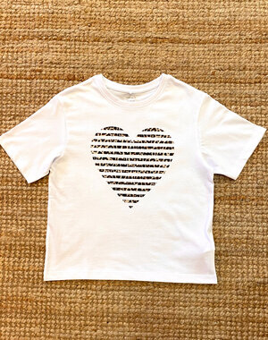 NAME IT Name It - Fahiraz Heart Shirt - White/Leopard Brown