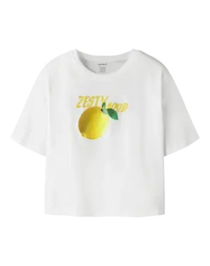 NAME IT Name It - Farinaz Lemon Zesty Mood Shirt - White