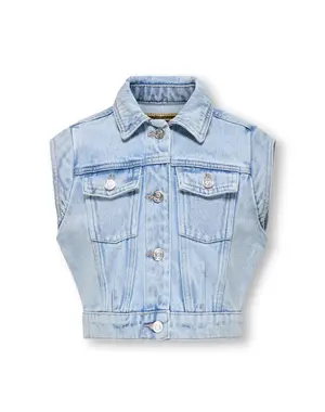 ONLY GIRLS ONLY - Brody Girls Denim Gilet - Light Blue Denim