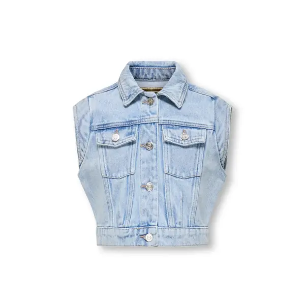 ONLY GIRLS ONLY - Brody Girls Denim Gilet - Light Blue Denim