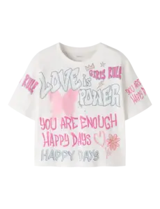 NAME IT Name It - Fosiaz Love is Power Shirt - White