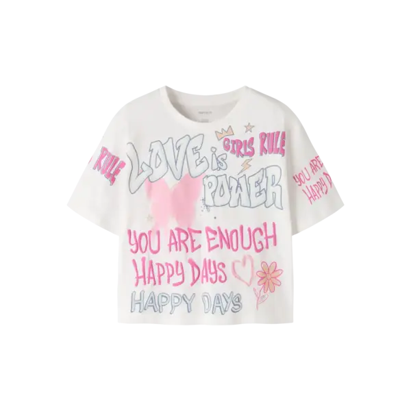 NAME IT Name It - Fosiaz Love is Power Shirt - White
