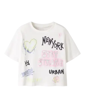 NAME IT Name It - Fosiaz Stay Strong Shirt - White