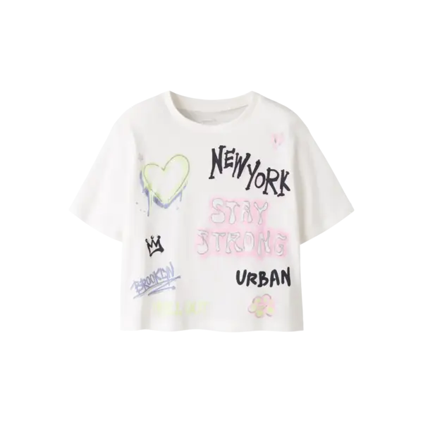 NAME IT Name It - Fosiaz Stay Strong Shirt - White