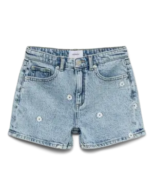 VERO MODA GIRLS Vero Moda - Tess Tiny Flower Short  - Light Blue Denim