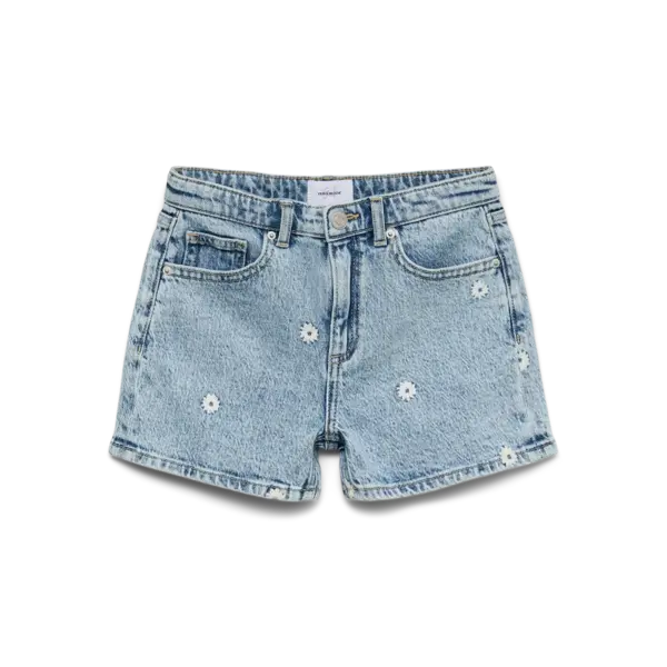 VERO MODA GIRLS Vero Moda - Tess Tiny Flower Short  - Light Blue Denim