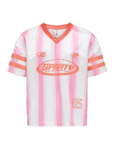 ONLY GIRLS ONLY - Lula Sporty Striped Shirt - Pink/White