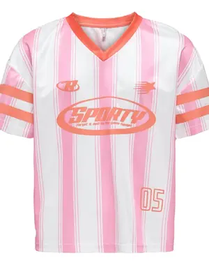 ONLY GIRLS ONLY - Lula Sporty Striped Shirt - Pink/White