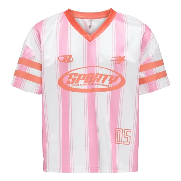 ONLY GIRLS ONLY - Lula Sporty Striped Shirt - Pink/White