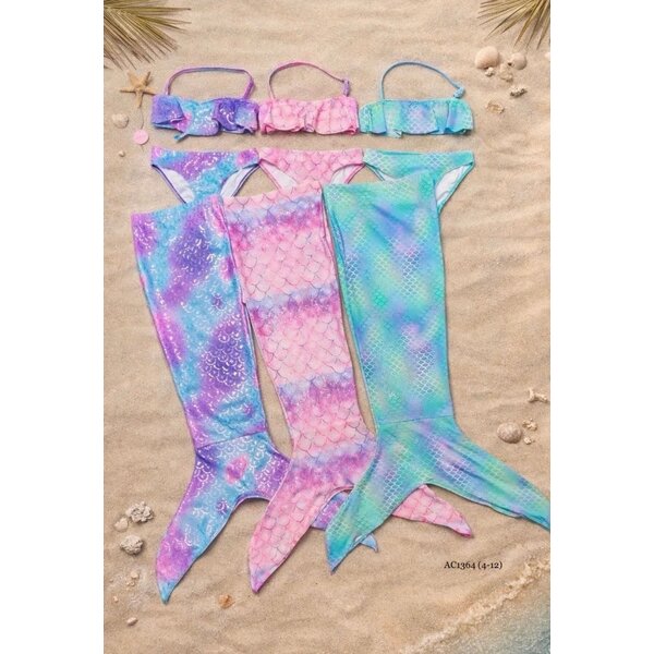 Mermaid Bikini Set & Tail - Pinky Pink