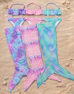  Mermaid Bikini Set & Tail - Minty Green