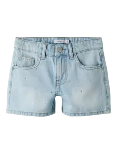 NAME IT Name It - Rose Rhine Short with Sparkle - Light Blue Denim