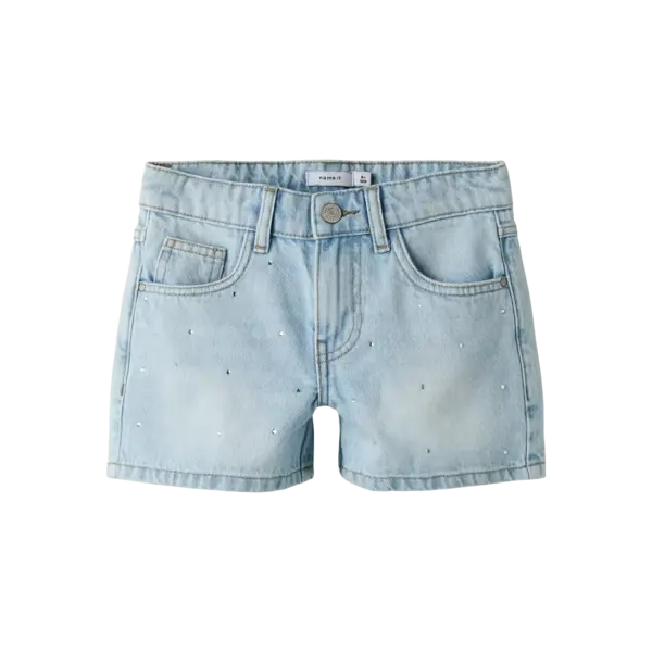 NAME IT Name It - Rose Rhine Short with Sparkle - Light Blue Denim