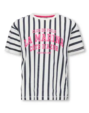 ONLY GIRLS ONLY - Oliviana Côte d'Azur Striped Shirt - Dark Blue/White