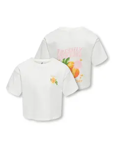 ONLY GIRLS ONLY - Milla Orange Squeezy Shirt - White
