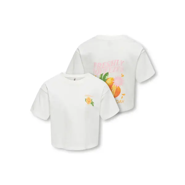 ONLY GIRLS ONLY - Milla Orange Squeezy Shirt - White