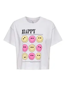 ONLY GIRLS ONLY - Annbel Happy Smileys Shirt - White