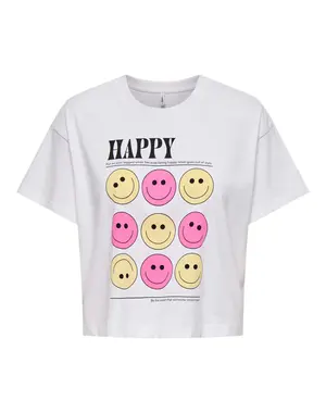 ONLY GIRLS ONLY - Annbel Happy Smileys Shirt - White