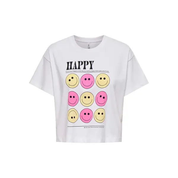 ONLY GIRLS ONLY - Annbel Happy Smileys Shirt - White