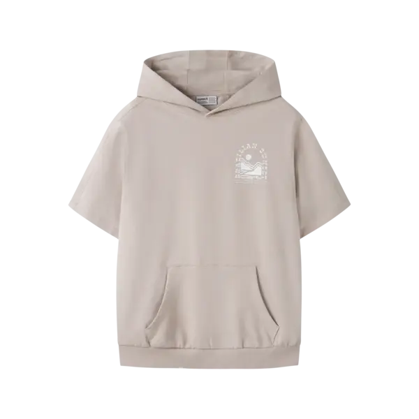 NAME IT Name It - Huko Hoodie Sweat Shirt - Light Beige Taupe