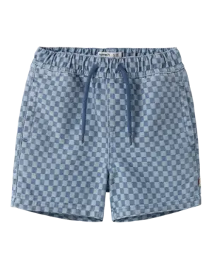 NAME IT Name It - Ben Denim Cubes Jog Short - Medium Blue Denim