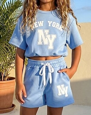  New York Crop Set - Light Blue