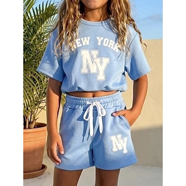 New York Crop Set - Light Blue