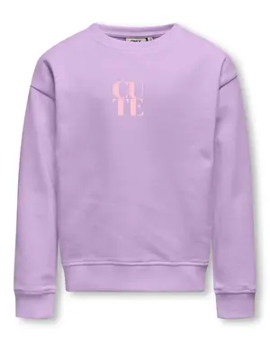 ONLY GIRLS Only - Ditte Cute Printed Sweater - Lila/Light Pink