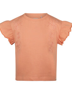 KOKO NOKO Koko Noko - Embroidered Flower Top  - Terra Pink
