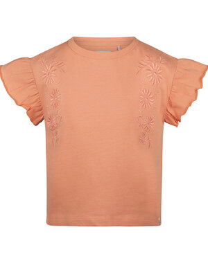 KOKO NOKO Koko Noko - Embroidered Flower Top  - Terra Pink