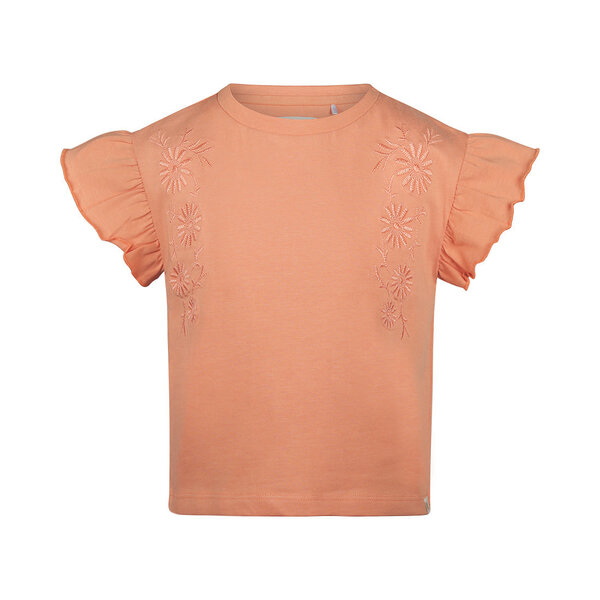 KOKO NOKO Koko Noko - Embroidered Flower Top  - Terra Pink