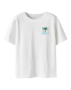 NAME IT Name It - Joel Backprint Beach Days Shirt - White/Blue