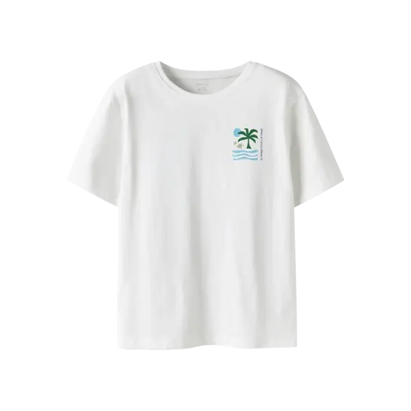 NAME IT Name It - Joel Backprint Beach Days Shirt - White/Blue