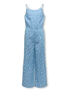 ONLY GIRLS ONLY - Vanja Hearts Jumpsuit - Medium Blue Denim